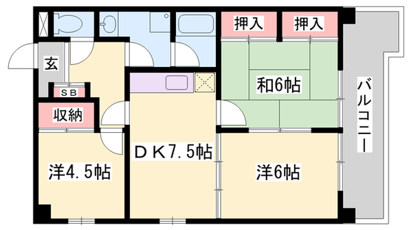 土山駅 徒歩8分 3階の物件間取画像